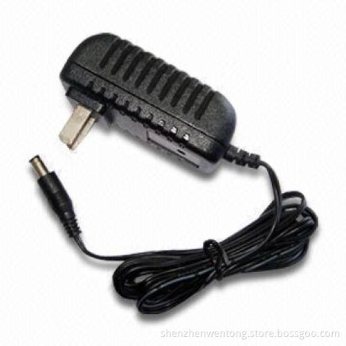 Power Supply with CCC Plug, 12V 1A Output, 1.2m DC Cable, 0.25mA Current, Measures 74 x 40 x 30mm